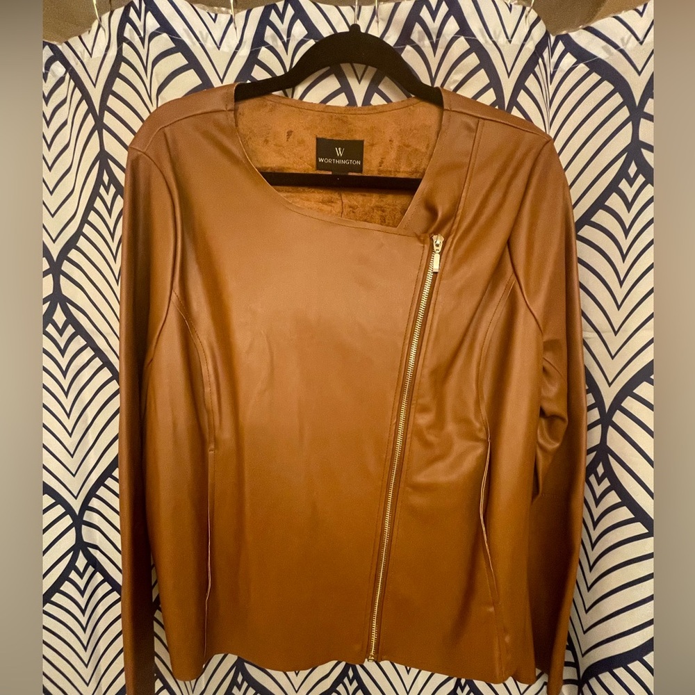 NWT FAUX Leather Jacket By Worthington Size XL
